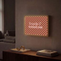 Tequila texted you - Glas - Vierkanten - Oranje Light Box met batterij (Wandlamp) middel -sfeer1