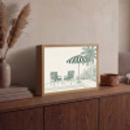 Terras - Illustratie - Groen Light Box met batterij (Wandlamp) middel -sfeer2