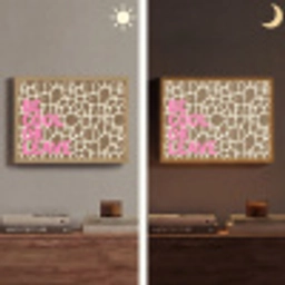 Tekst - Be cool or leave - Roze - Giraffenprint Light Box met batterij (Wandlamp) middel -sfeer3