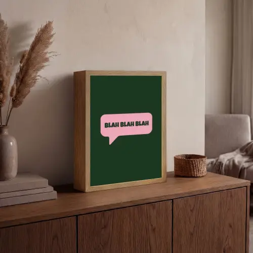 Tekstwolk - BLAH BLAH BLAH - Roze Light Box met batterij (Wandlamp) middel -sfeer2