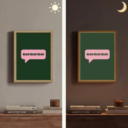 Tekstwolk - BLAH BLAH BLAH - Roze Light Box met batterij (Wandlamp) middel -sfeer3