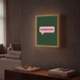 Tekstwolk - BLAH BLAH BLAH - Roze Light Box met batterij (Wandlamp) middel -sfeer1