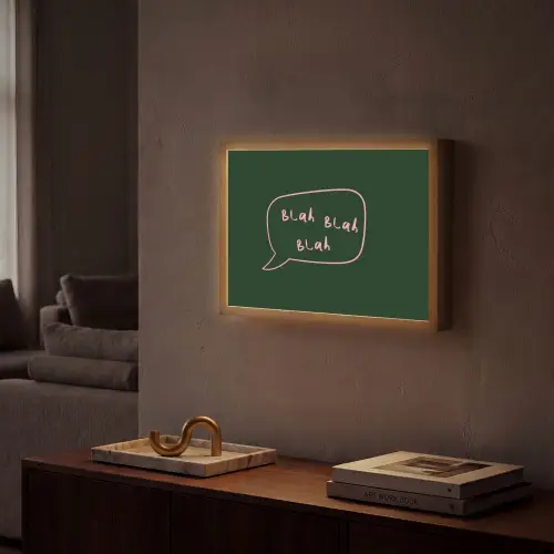Tekstwolkje - Donkergroen - BLAH BLAH BLAH Light Box met batterij (Wandlamp) middel -sfeer1