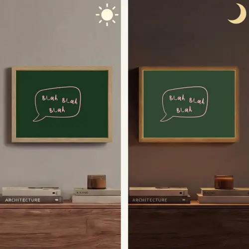 Tekstwolkje - Donkergroen - BLAH BLAH BLAH Light Box met batterij (Wandlamp) middel -sfeer3