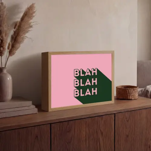 Tekst - Grafisch - Groen - Schaduw Light Box met batterij (Wandlamp) middel -sfeer2