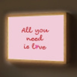 Tekst - Roze - Love - Hart Light Box met batterij (Wandlamp) middel -z3d_website