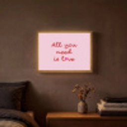 Tekst - Roze - Love - Hart Light Box met batterij (Wandlamp) middel -sfeer4