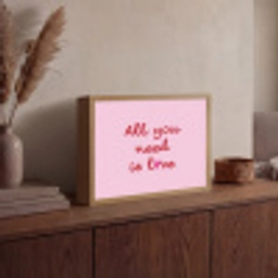 Tekst - Roze - Love - Hart Light Box met batterij (Wandlamp) middel -sfeer2