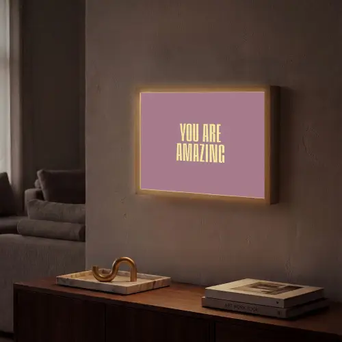 Tekst - Paars - Amazing Light Box met batterij (Wandlamp) middel -sfeer1
