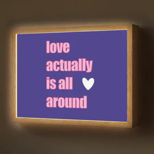 Tekst - Valentijn - Love - Blauw Light Box met batterij (Wandlamp) middel -z3d_website