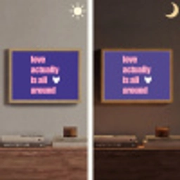 Tekst - Valentijn - Love - Blauw Light Box met batterij (Wandlamp) middel -sfeer3