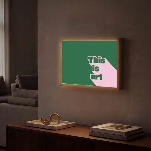 This is art - Schaduw - Roze Light Box met batterij (Wandlamp) middel -sfeer1