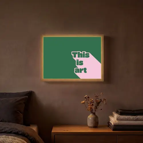 This is art - Schaduw - Roze Light Box met batterij (Wandlamp) middel -sfeer4