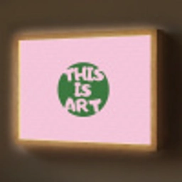 This is art - Tekst - Cirkel - Groen Light Box met batterij (Wandlamp) middel -z3d_website