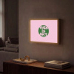 This is art - Tekst - Cirkel - Groen Light Box met batterij (Wandlamp) middel -sfeer1