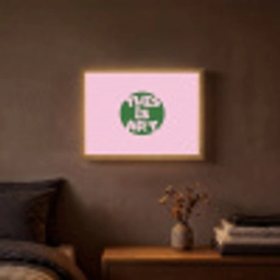 This is art - Tekst - Cirkel - Groen Light Box met batterij (Wandlamp) middel -sfeer4