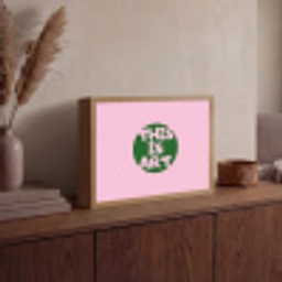 This is art - Tekst - Cirkel - Groen Light Box met batterij (Wandlamp) middel -sfeer2