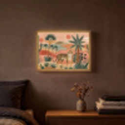 Tijger - Kleurrijk - Palmen - Cactus Light Box met batterij (Wandlamp) middel -sfeer4
