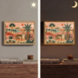 Tijger - Kleurrijk - Palmen - Cactus Light Box met batterij (Wandlamp) middel -sfeer3