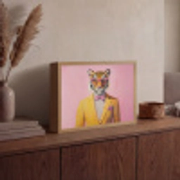 Tijger - Bril - Geel - Jasje Light Box met batterij (Wandlamp) middel -sfeer2