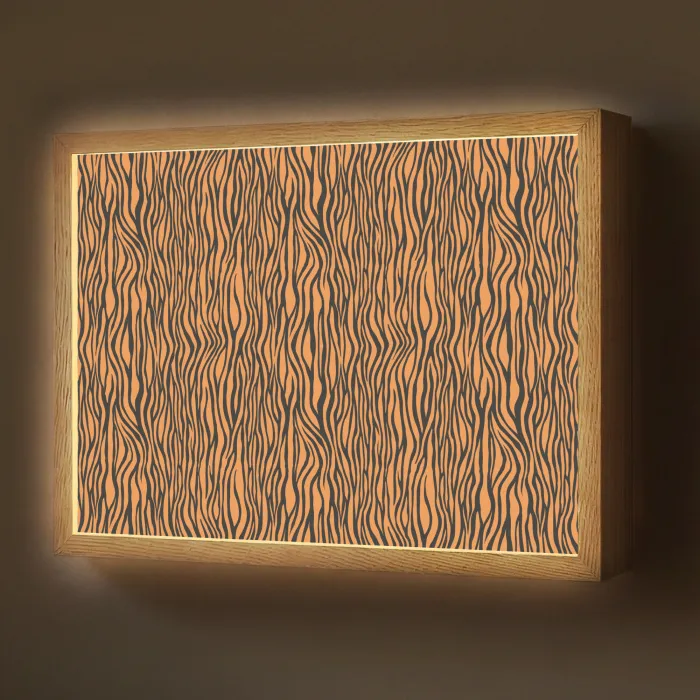 Tijger - Oranje - Patroon - Strepen Light Box met batterij (Wandlamp) middel 907 -z3d_website