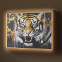 Tijger - Verfspatten - Goud Light Box met batterij (Wandlamp) middel -z3d_website