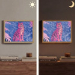 Tijger - Roze - Bladeren - Jungle Light Box met batterij (Wandlamp) middel -sfeer3