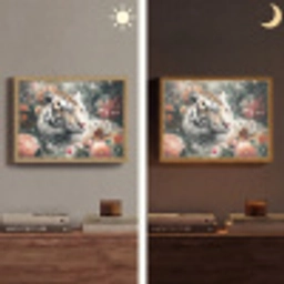 Tijger - Wilde dieren - Bloemen - Jungle Light Box met batterij (Wandlamp) middel -sfeer3