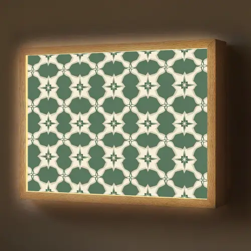 Tegel - Klassiek - Groen Light Box met batterij (Wandlamp) middel 907 -z3d_website
