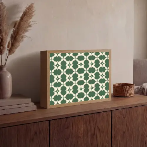 Tegel - Klassiek - Groen Light Box met batterij (Wandlamp) middel 907 -sfeer2