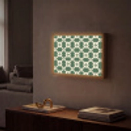 Tegel - Klassiek - Groen Light Box met batterij (Wandlamp) middel 907 -sfeer1