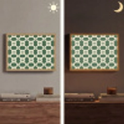 Tegel - Klassiek - Groen Light Box met batterij (Wandlamp) middel 907 -sfeer3
