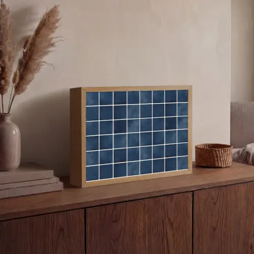 Tegel - Modern - Blauw Light Box met batterij (Wandlamp) middel 907 -sfeer2
