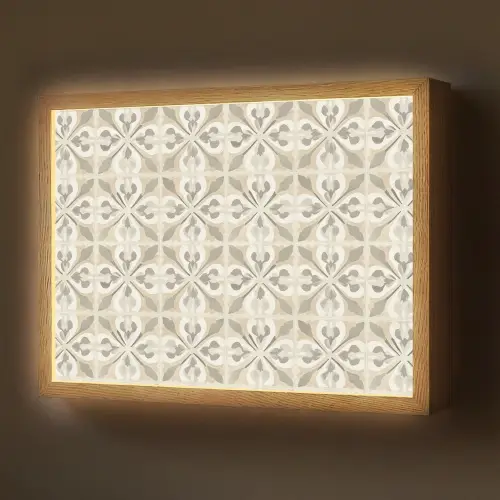 Tegel - Motief - Beige Light Box met batterij (Wandlamp) middel 907 -z3d_website
