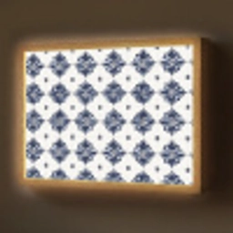 Tegelmotief - Blauw - Wit - Bloem Light Box met batterij (Wandlamp) middel 907 -z3d_website