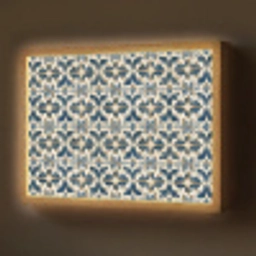 Tegel - Patroon - Blauw - Beige Light Box met batterij (Wandlamp) middel 907 -z3d_website