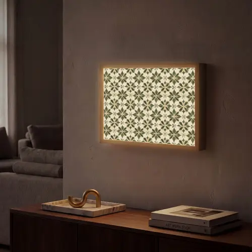 Tegel - Dessin - Groen Light Box met batterij (Wandlamp) middel 907 -sfeer1