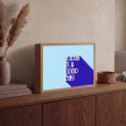 Today is a good day - Blauw - Schaduw Light Box met batterij (Wandlamp) middel -sfeer2
