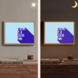 Today is a good day - Blauw - Schaduw Light Box met batterij (Wandlamp) middel -sfeer3