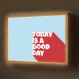 Today is a good day - Rood - lichtblauw Light Box met batterij (Wandlamp) middel -z3d_website