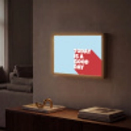 Today is a good day - Rood - lichtblauw Light Box met batterij (Wandlamp) middel -sfeer1