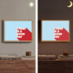 Today is a good day - Rood - lichtblauw Light Box met batterij (Wandlamp) middel -sfeer3