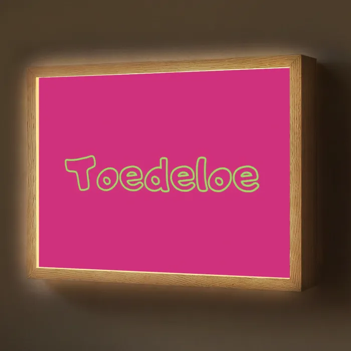 Toedeloe - Groen - Roze Light Box met batterij (Wandlamp) middel -z3d_website
