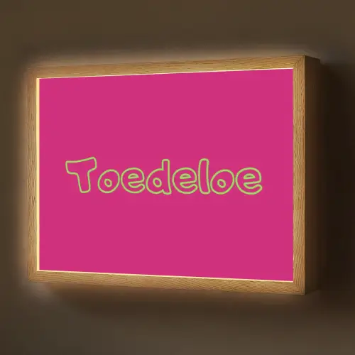 Toedeloe - Groen - Roze Light Box met batterij (Wandlamp) middel -z3d_website