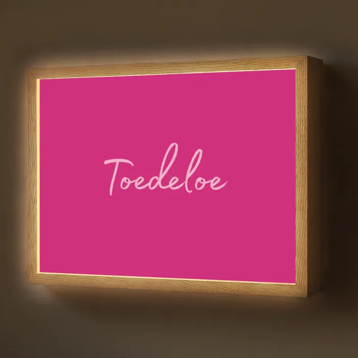 Toedeloe - Roze Light Box met batterij (Wandlamp) middel -z3d_website