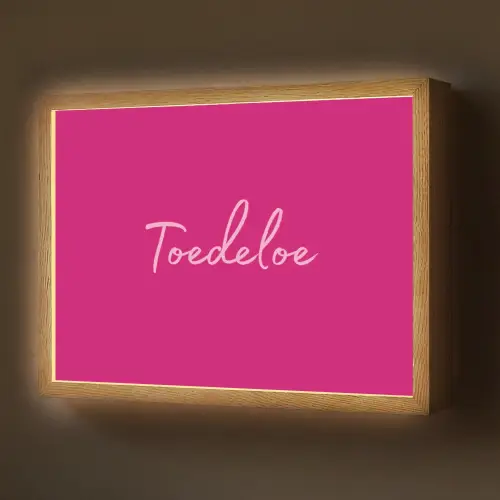 Toedeloe - Roze Light Box met batterij (Wandlamp) middel -z3d_website