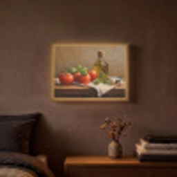 Tomaten - Olijfolie - Stilleven Light Box met batterij (Wandlamp) middel -sfeer4