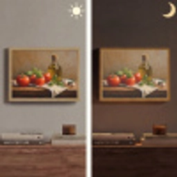 Tomaten - Olijfolie - Stilleven Light Box met batterij (Wandlamp) middel -sfeer3