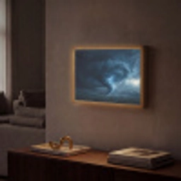 Tornado - Duister - Wolken Light Box met batterij (Wandlamp) middel -sfeer1
