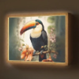 Toekan - Vogel - Bloemen - Planten Light Box met batterij (Wandlamp) middel -z3d_website
